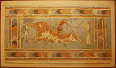 The fresco, entitled___, was discovered at the palace complex at ___, ca. 1450 - 1375 The fresco, entitled___, was discovered at the palace complex at ___, ca. 1450 - 1375
