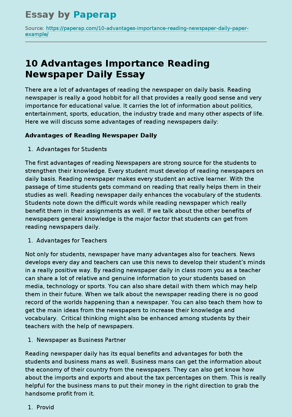 10 Advantages Importance Reading Newspaper Daily