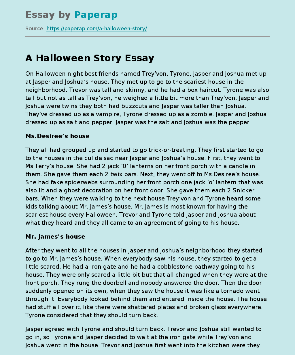 halloween stories essay