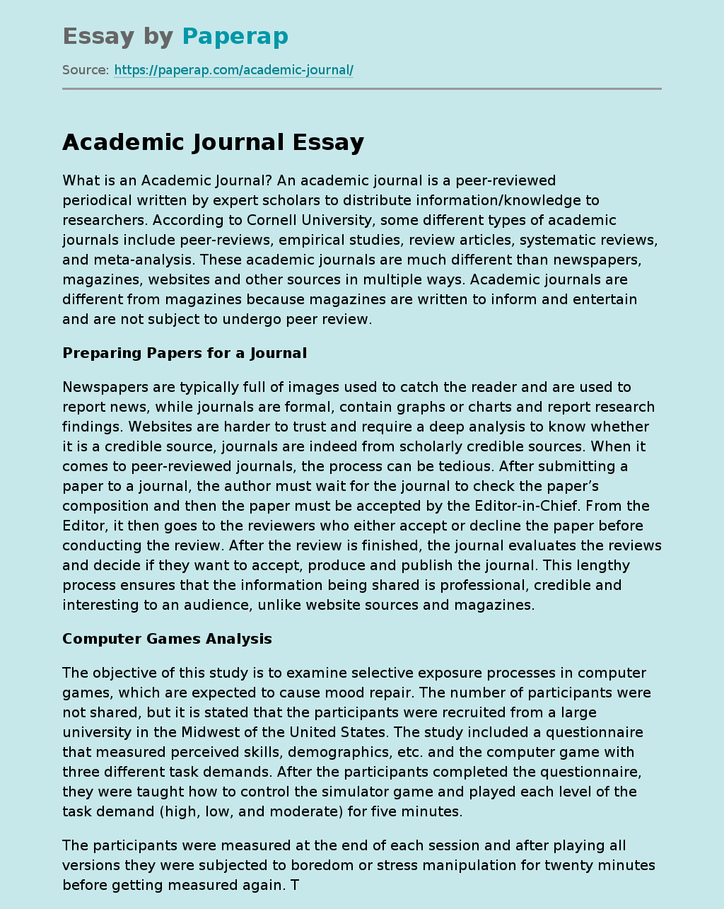 Academic Journal