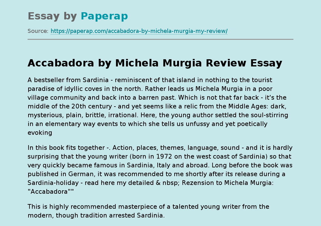 Accabadora by Michela Murgia Review