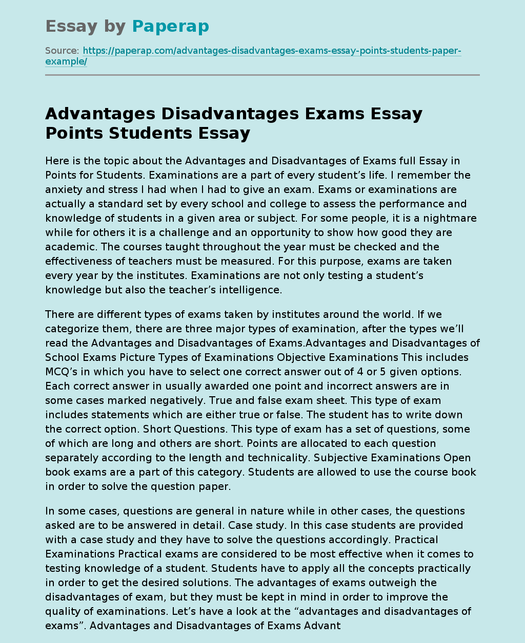 disadvantages of essay test items