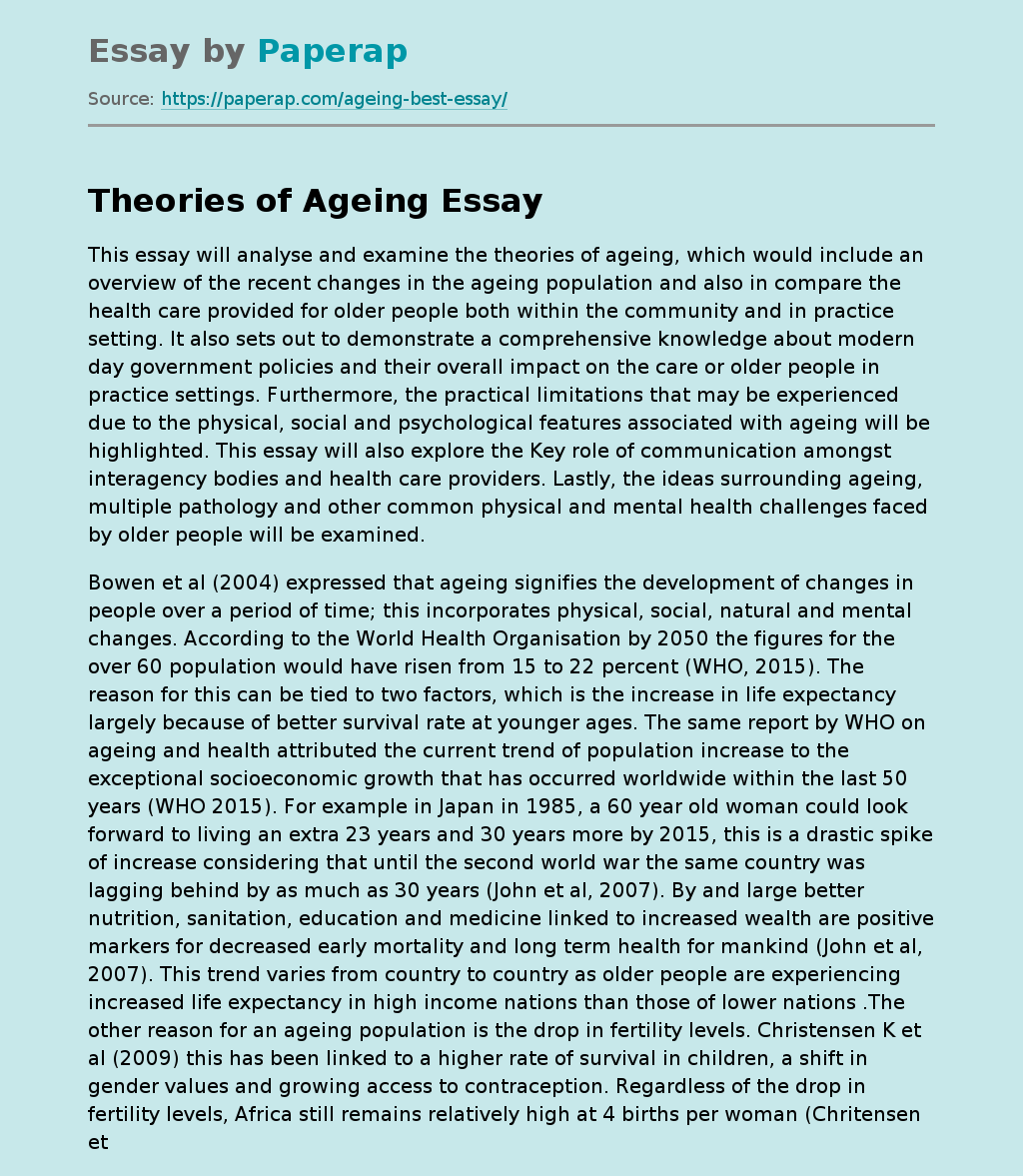 Theories of Ageing