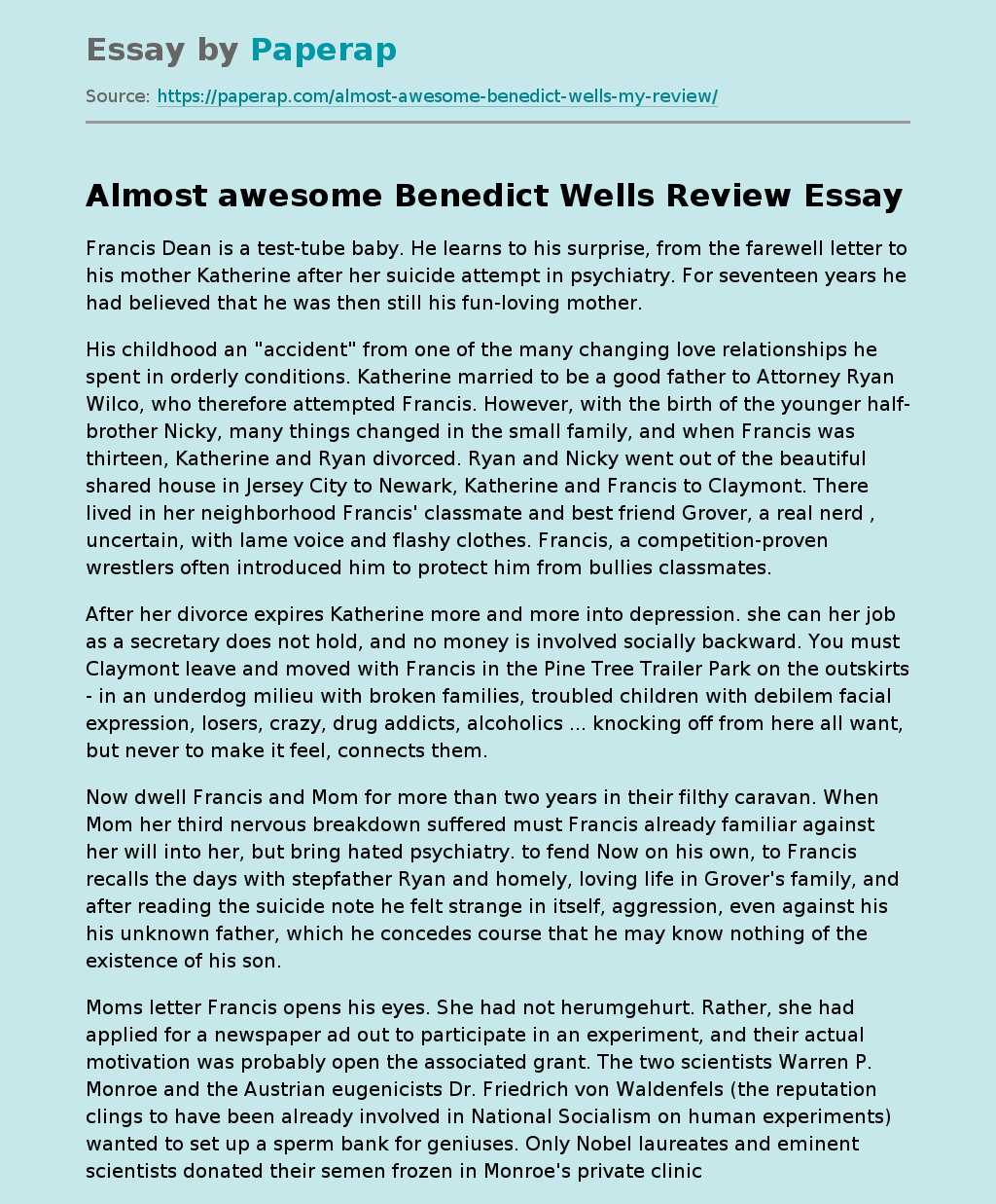 “Almost Awesome” by Benedict Wells