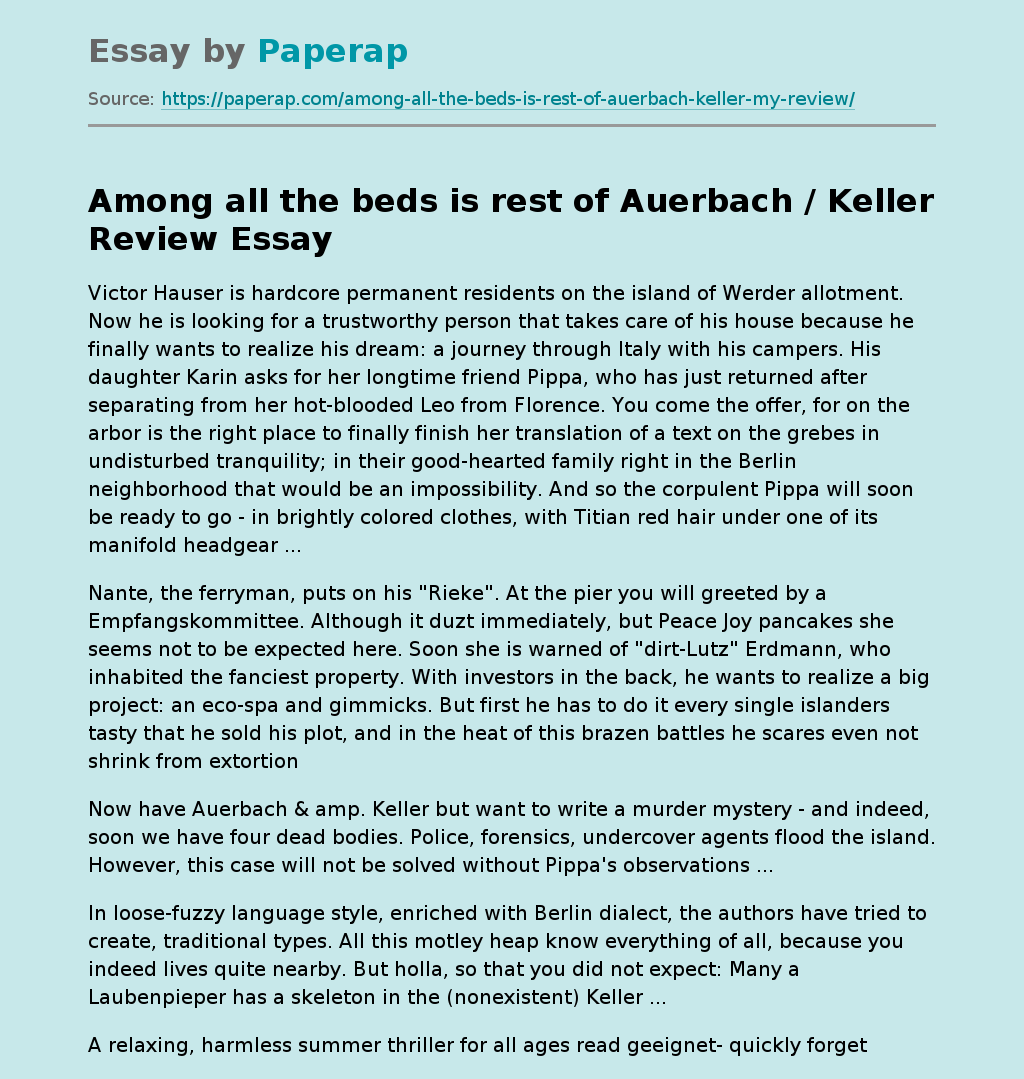 Among All The Beds Is Rest Of Auerbach / Keller Review
