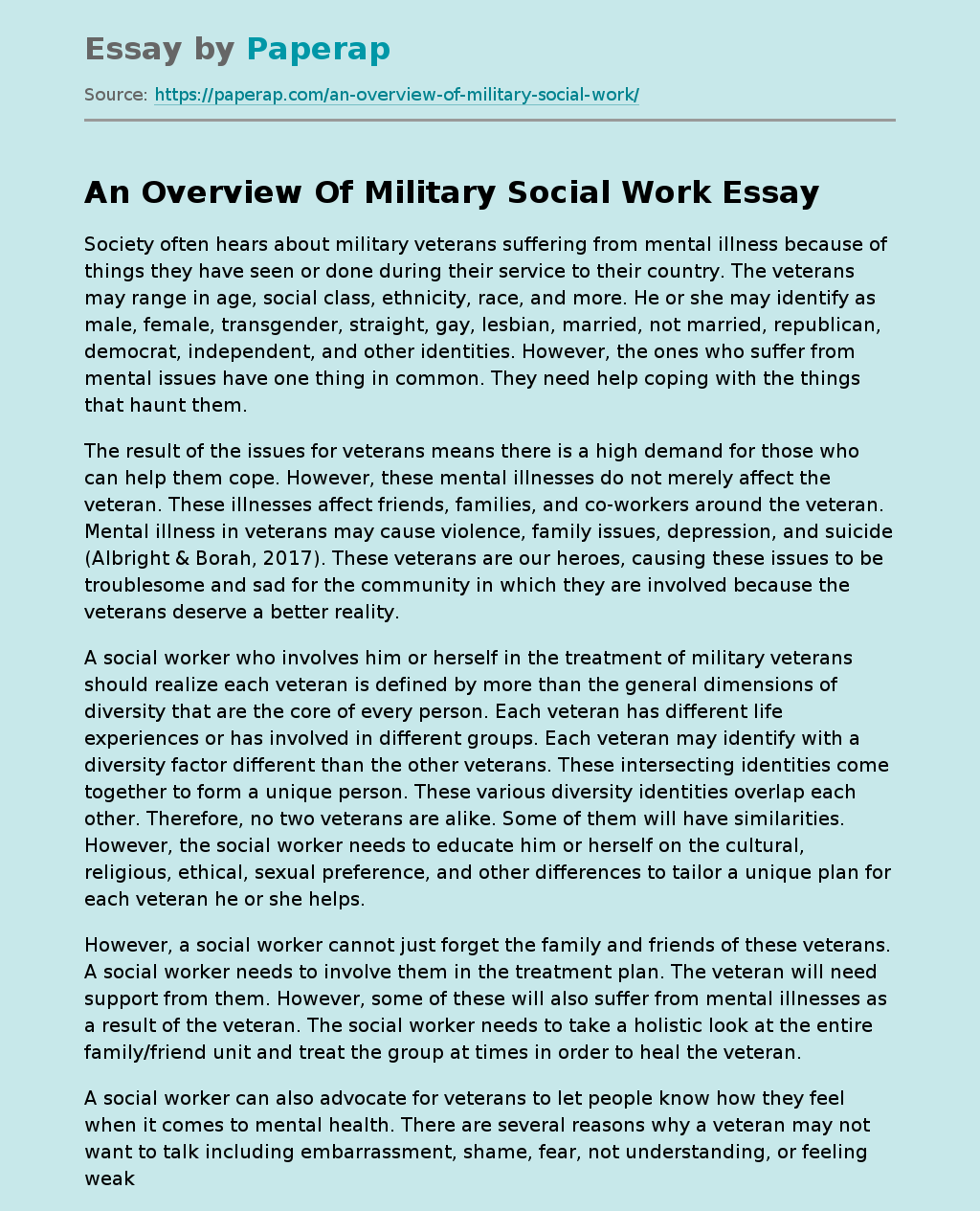 An Overview Of Military Social Work