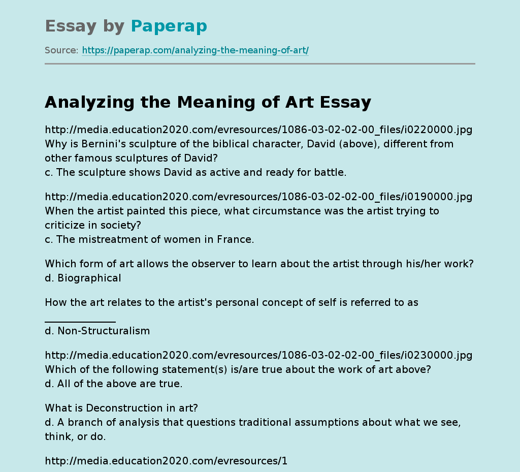 Analyzing the Meaning of Art