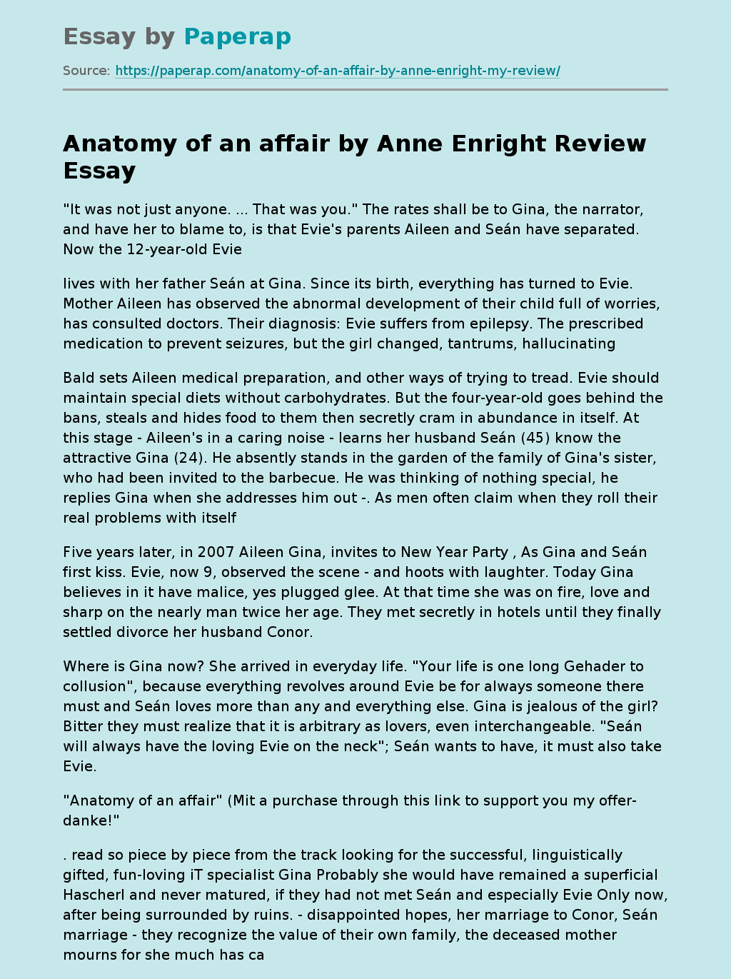 Anatomy Of An Affair By Anne Enright Review