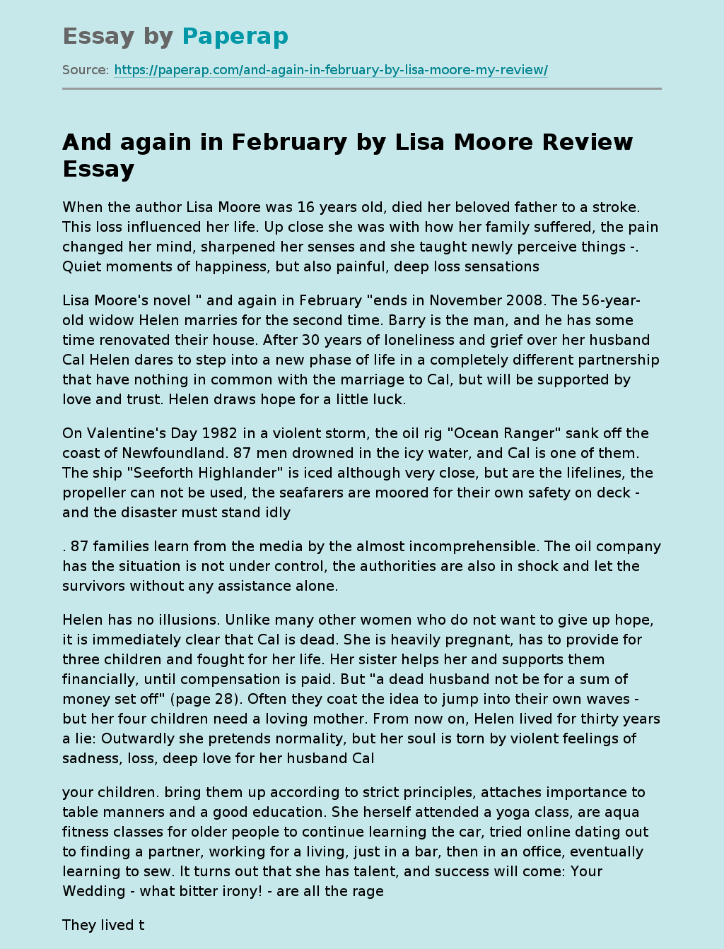 “And Again in February” by Lisa Moore