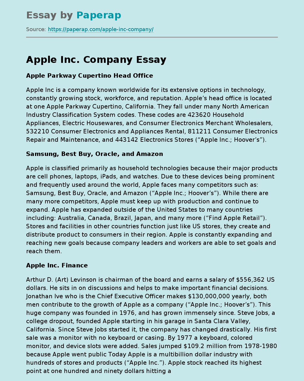 research papers on apple inc