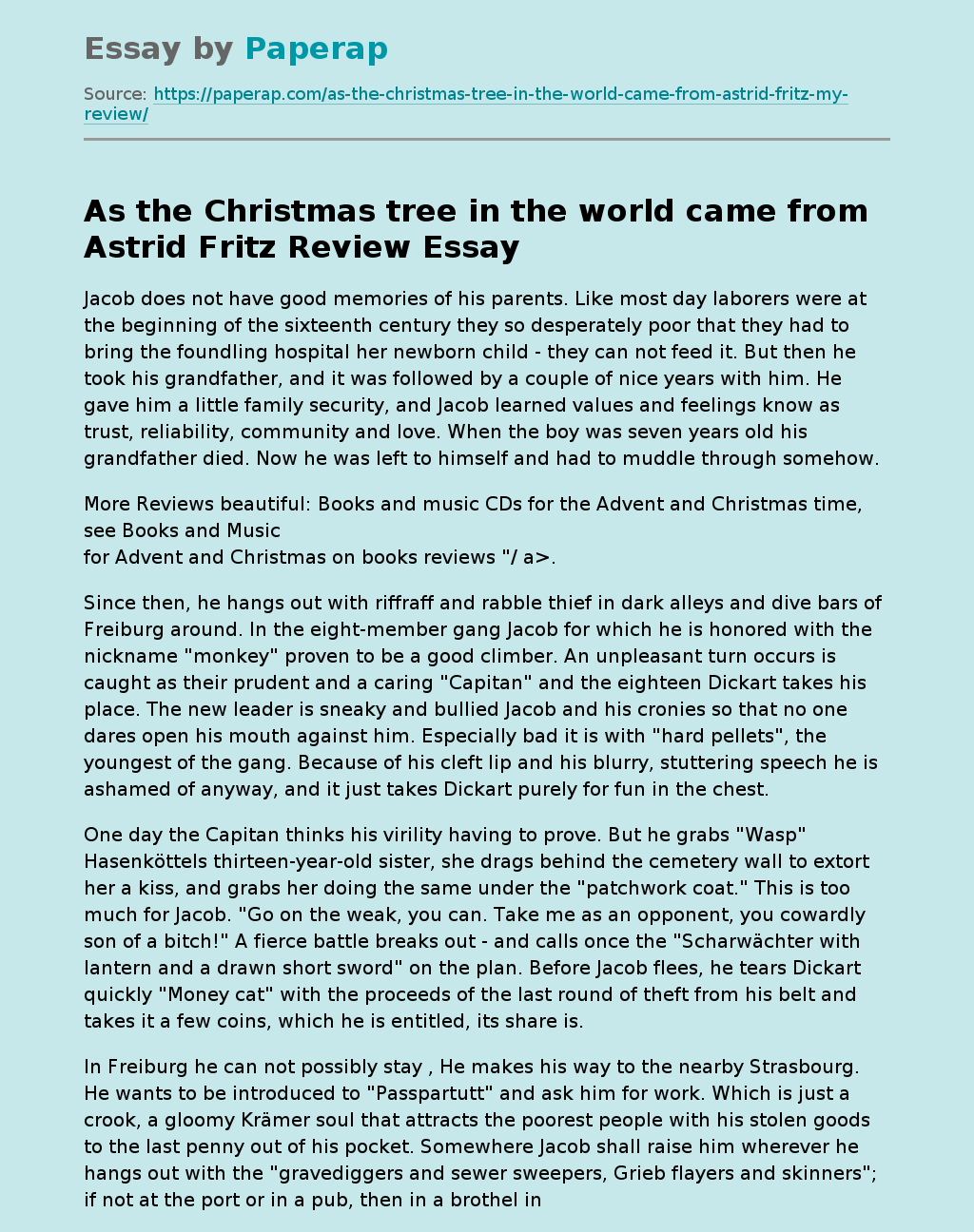 “As the Christmas Tree in the World Came” From Astrid Fritz