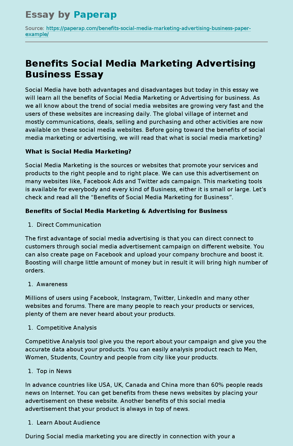 Benefits Social Media Marketing Advertising Business