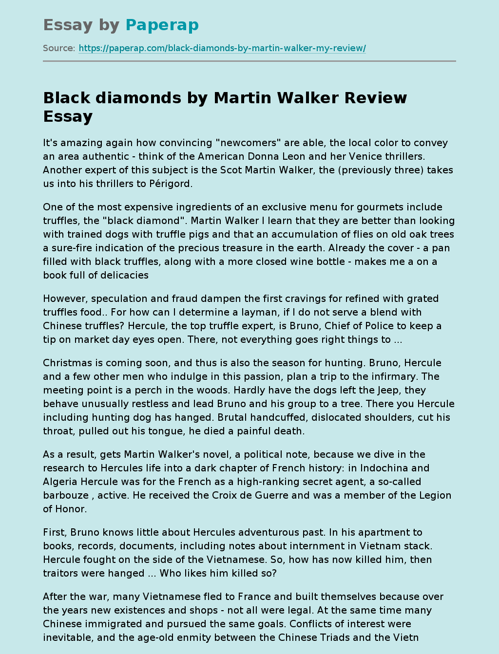 Black Diamonds by Martin Walker Review