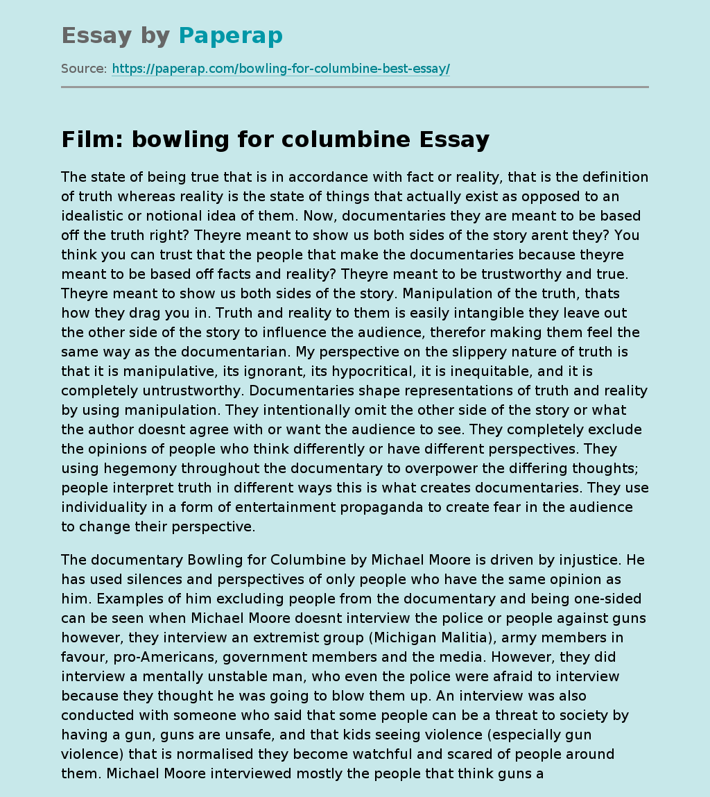 Film: bowling for columbine
