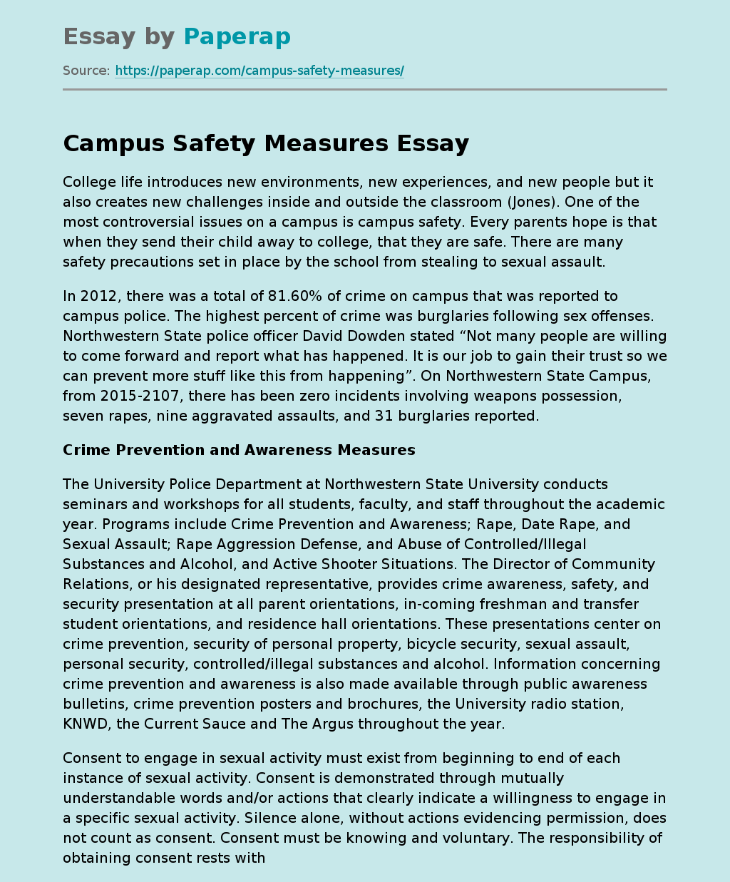Campus Safety Measures