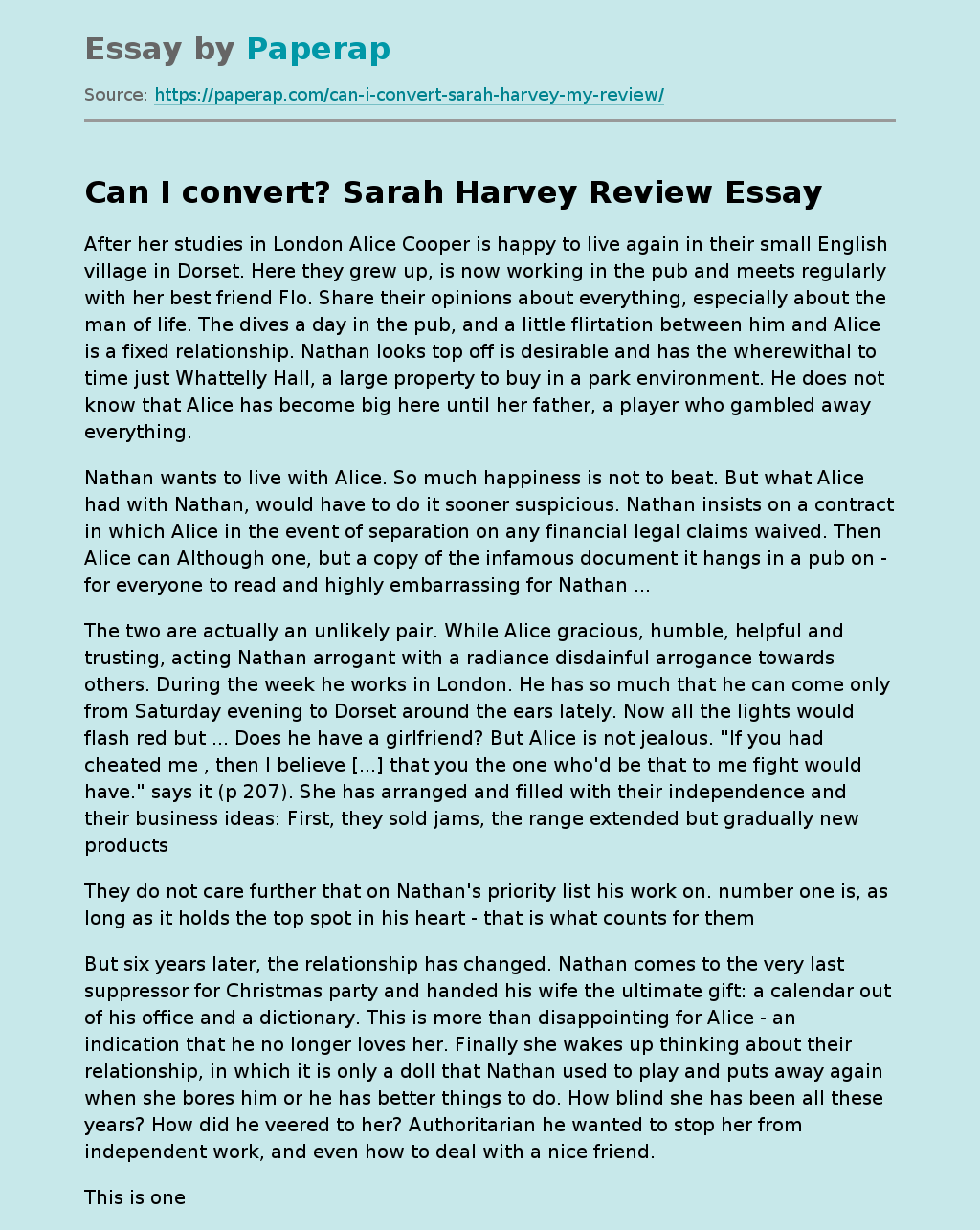 “Can I Convert?” by Sarah Harvey