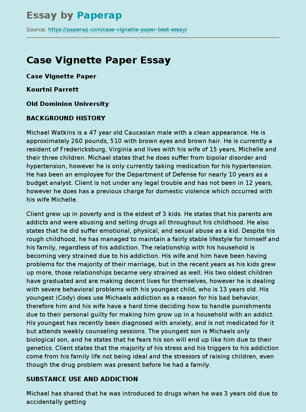 Case Vignette Paper