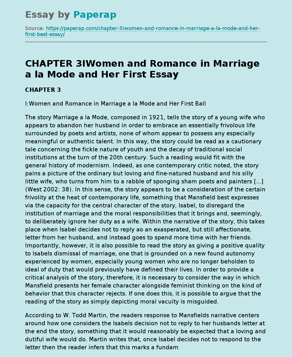 CHAPTER 3IWomen and Romance in Marriage a la Mode and Her First Best