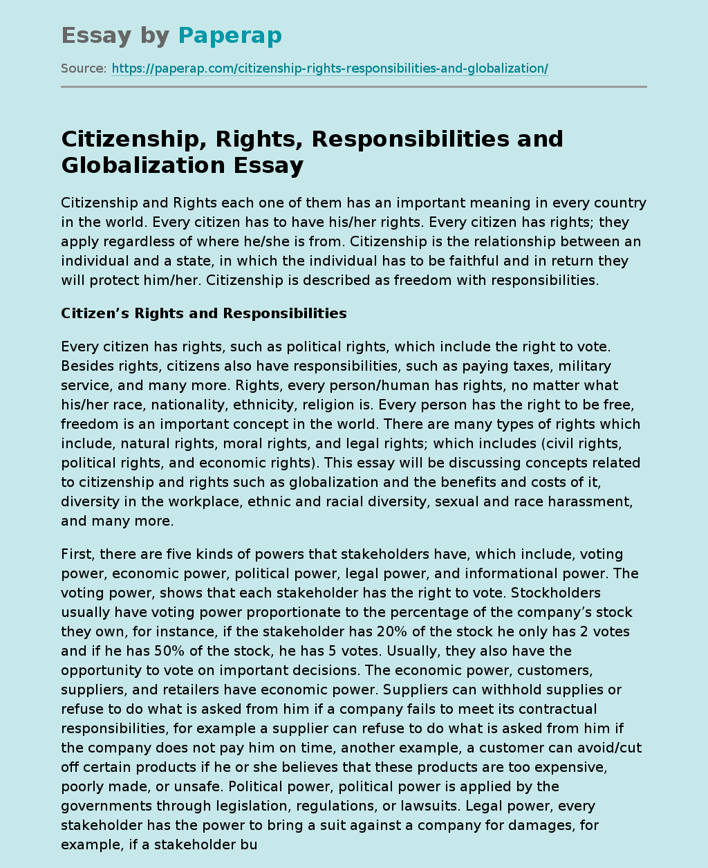 global citizenship essay pdf