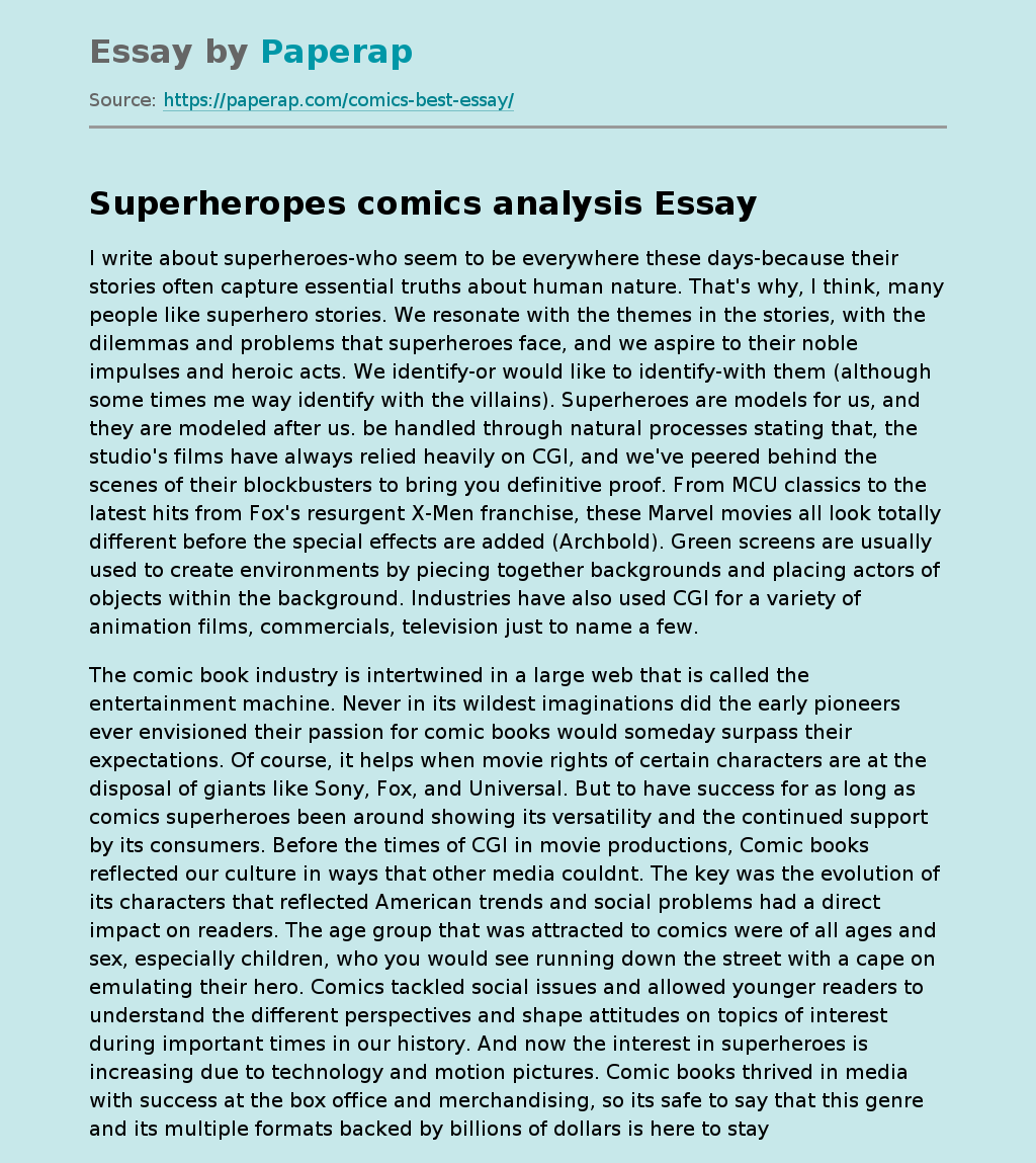 Superheropes comics analysis