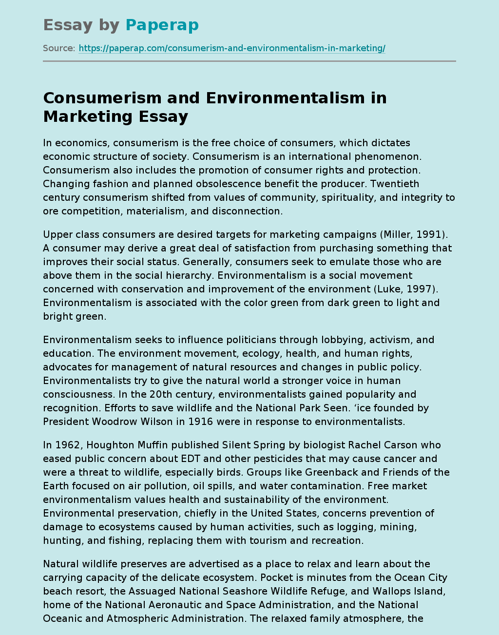 Consumerism and Environmentalism in Marketing