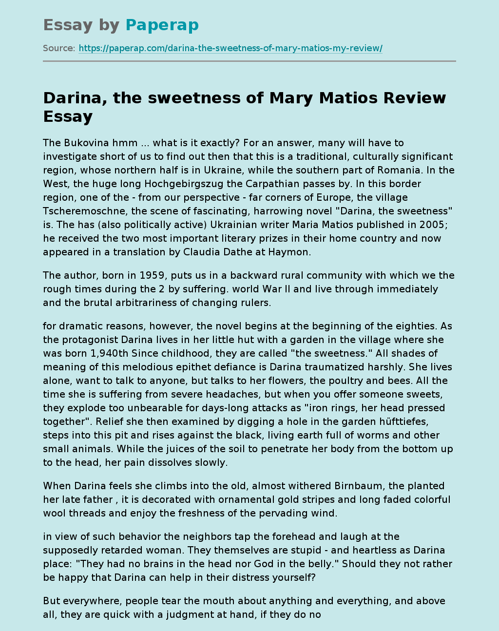 "Darina, the Sweetness"