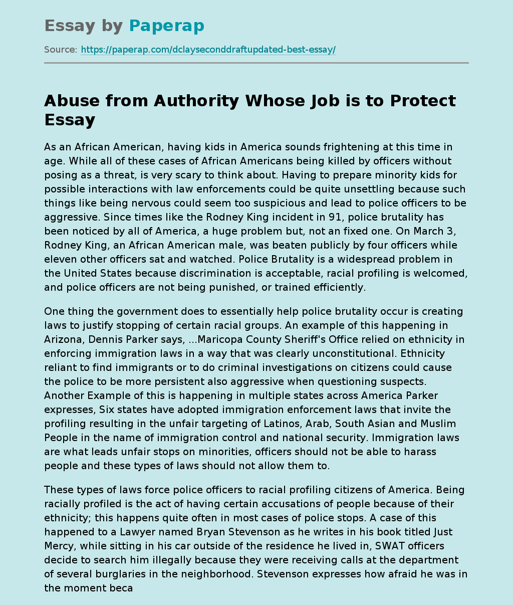 Abuse from Authority Whose Job is to Protect