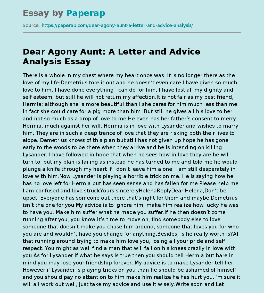 dear-agony-aunt-a-letter-and-advice-analysis-essay-example