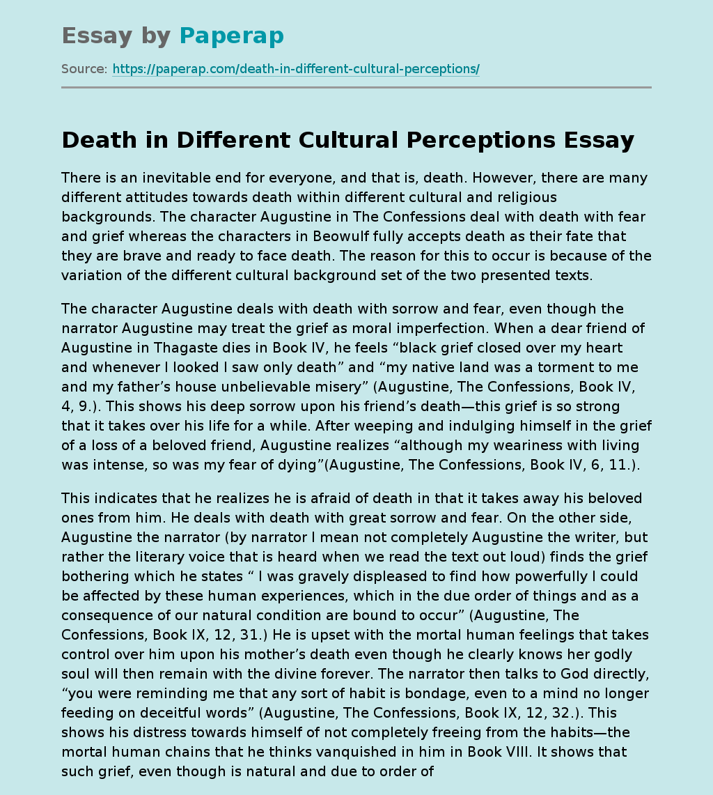 Death in Different Cultural Perceptions