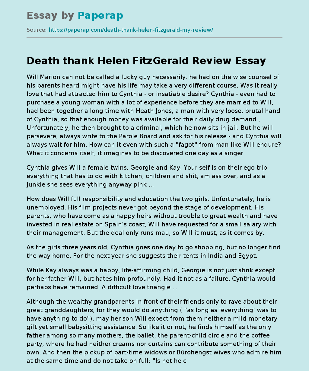 "Death thank" by Helen FitzGerald