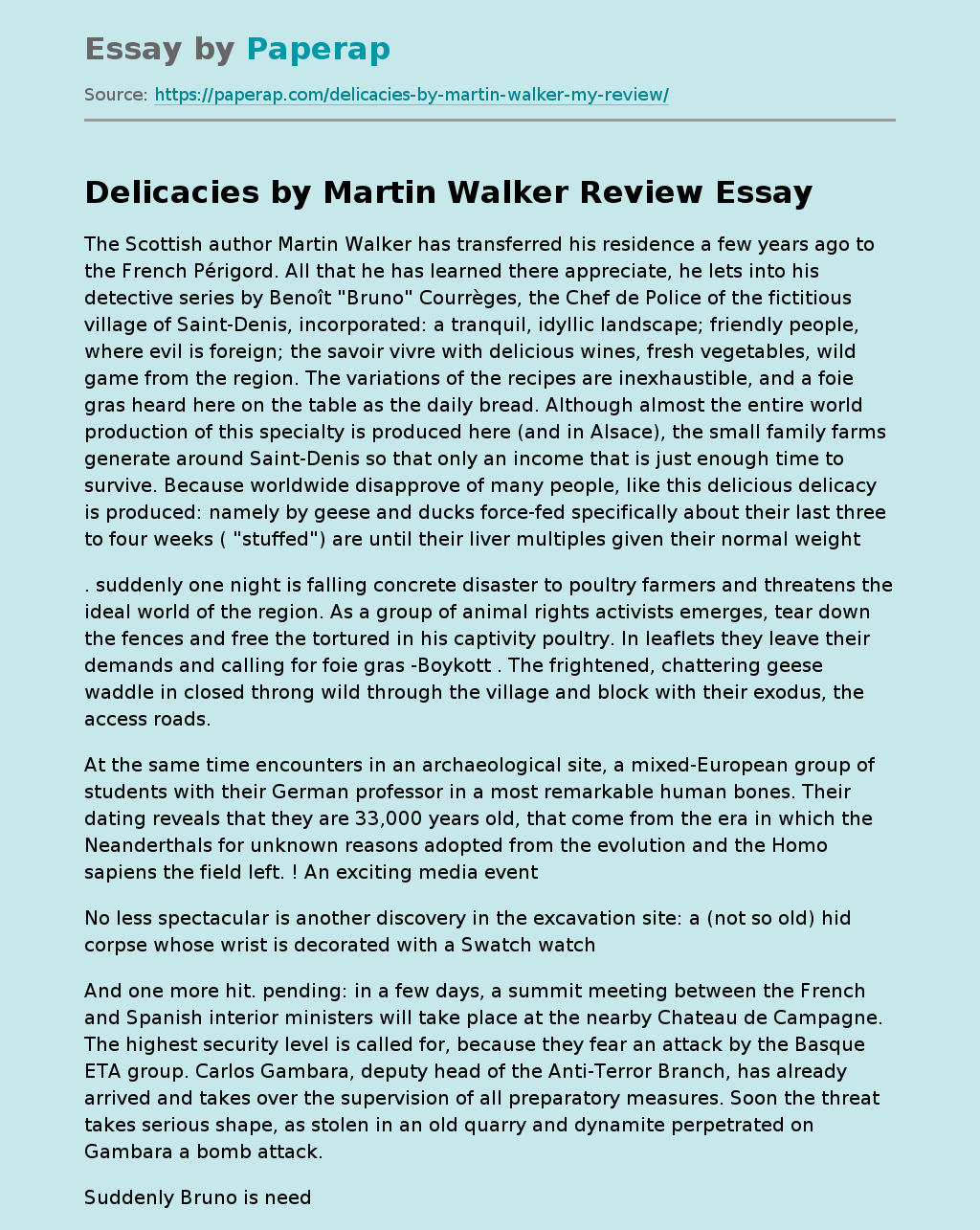 Delicacies by Martin Walker Review