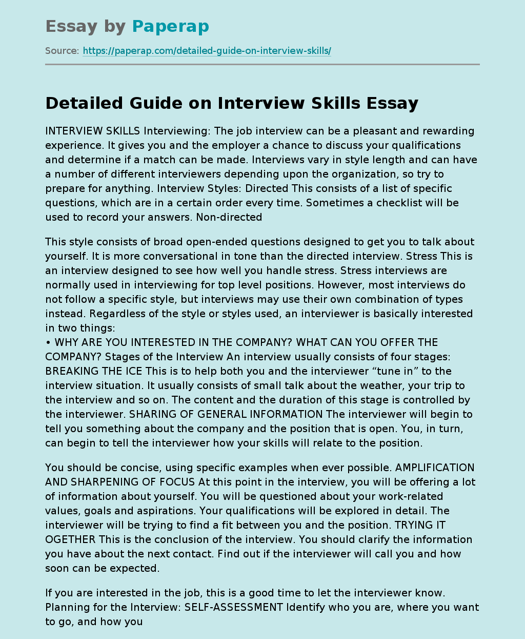 Detailed Guide on Interview Skills