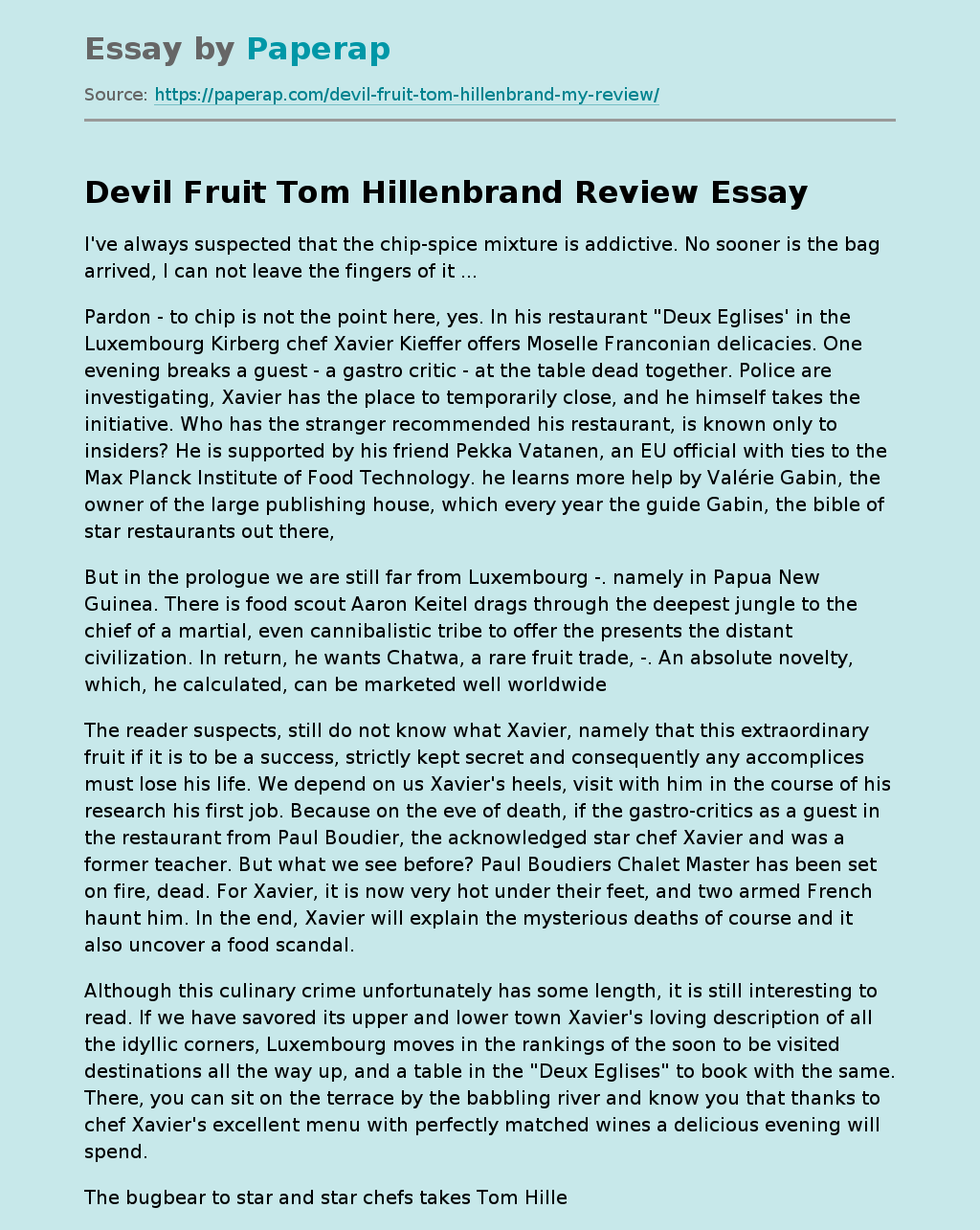 Devil Fruit Tom Hillenbrand Review