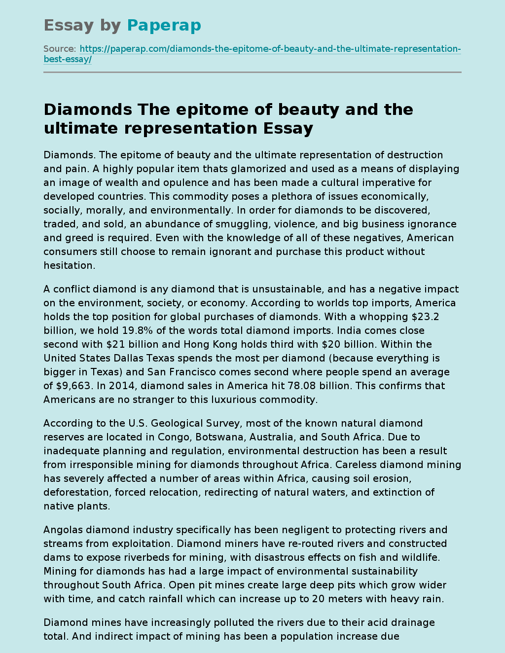 Diamonds The epitome of beauty and the ultimate representation