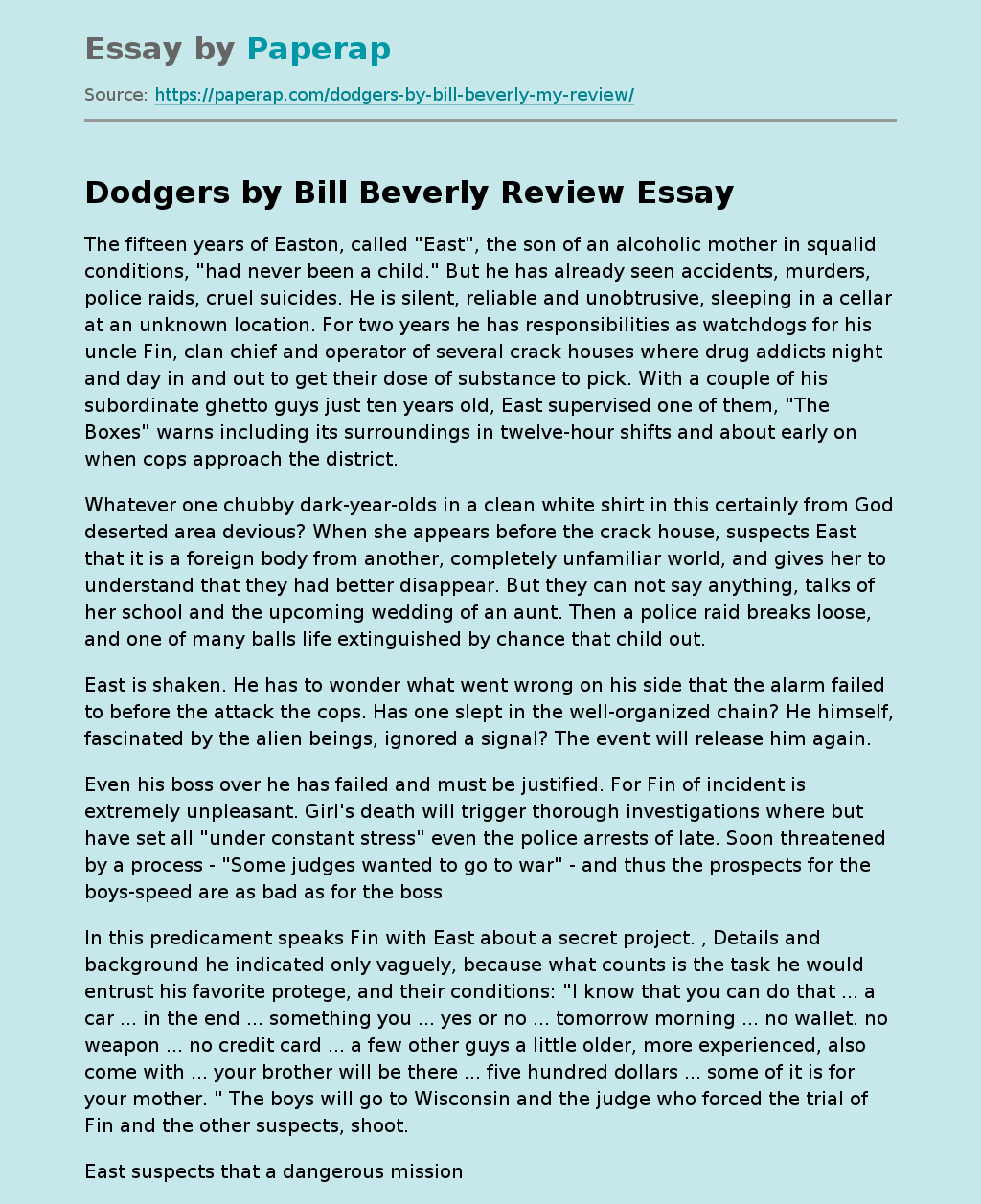 Dodgers by Bill Beverly Review
