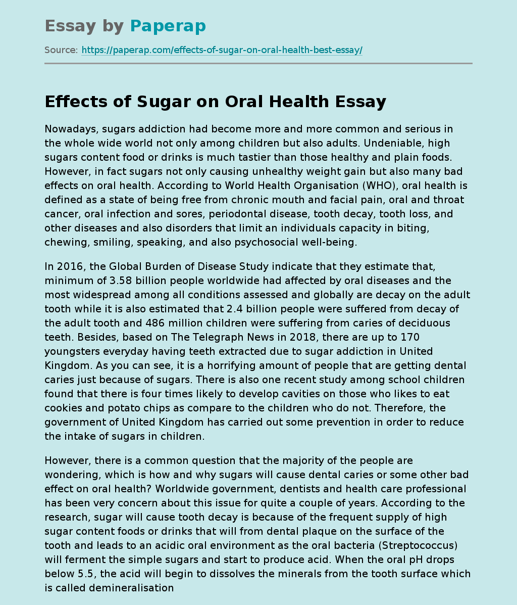 Effects of Sugar on Oral Health