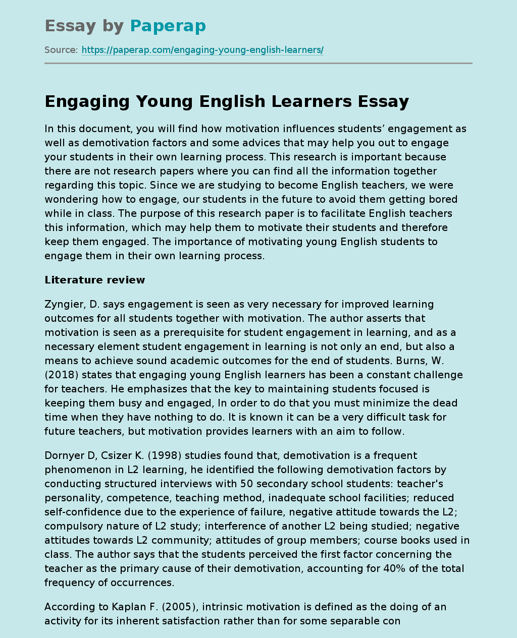 Engaging Young English Learners