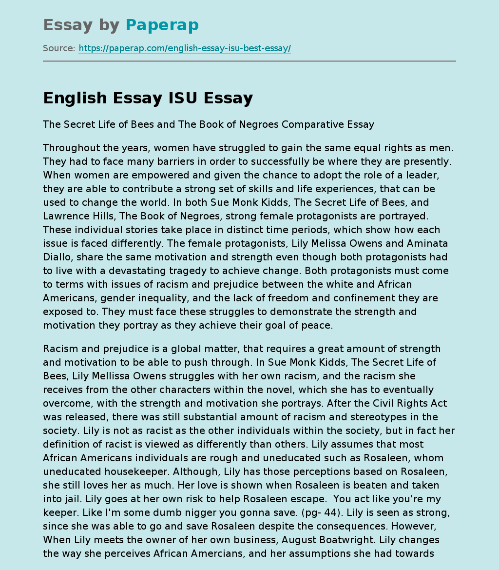 English Essay ISU