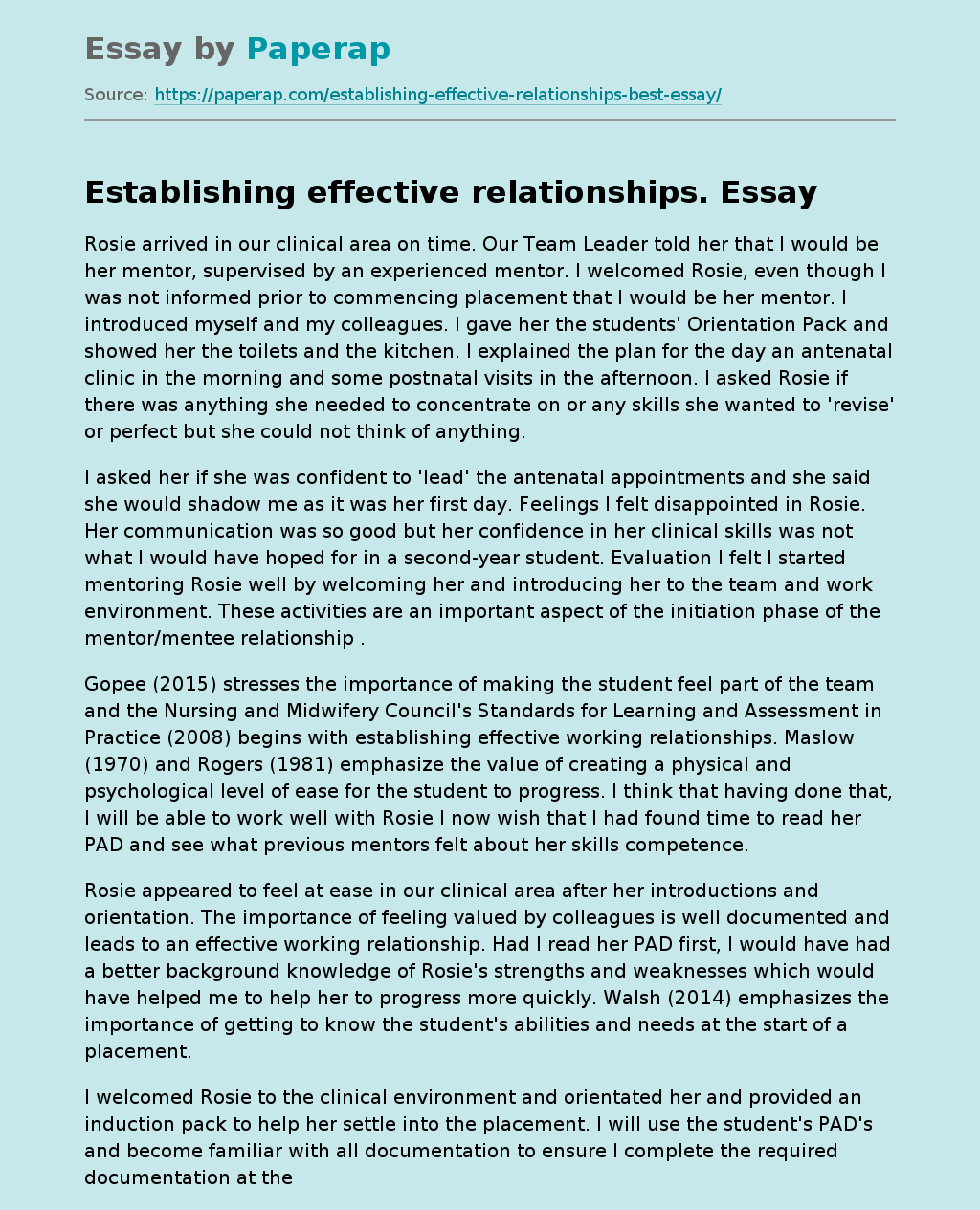 Establishing effective relationships.