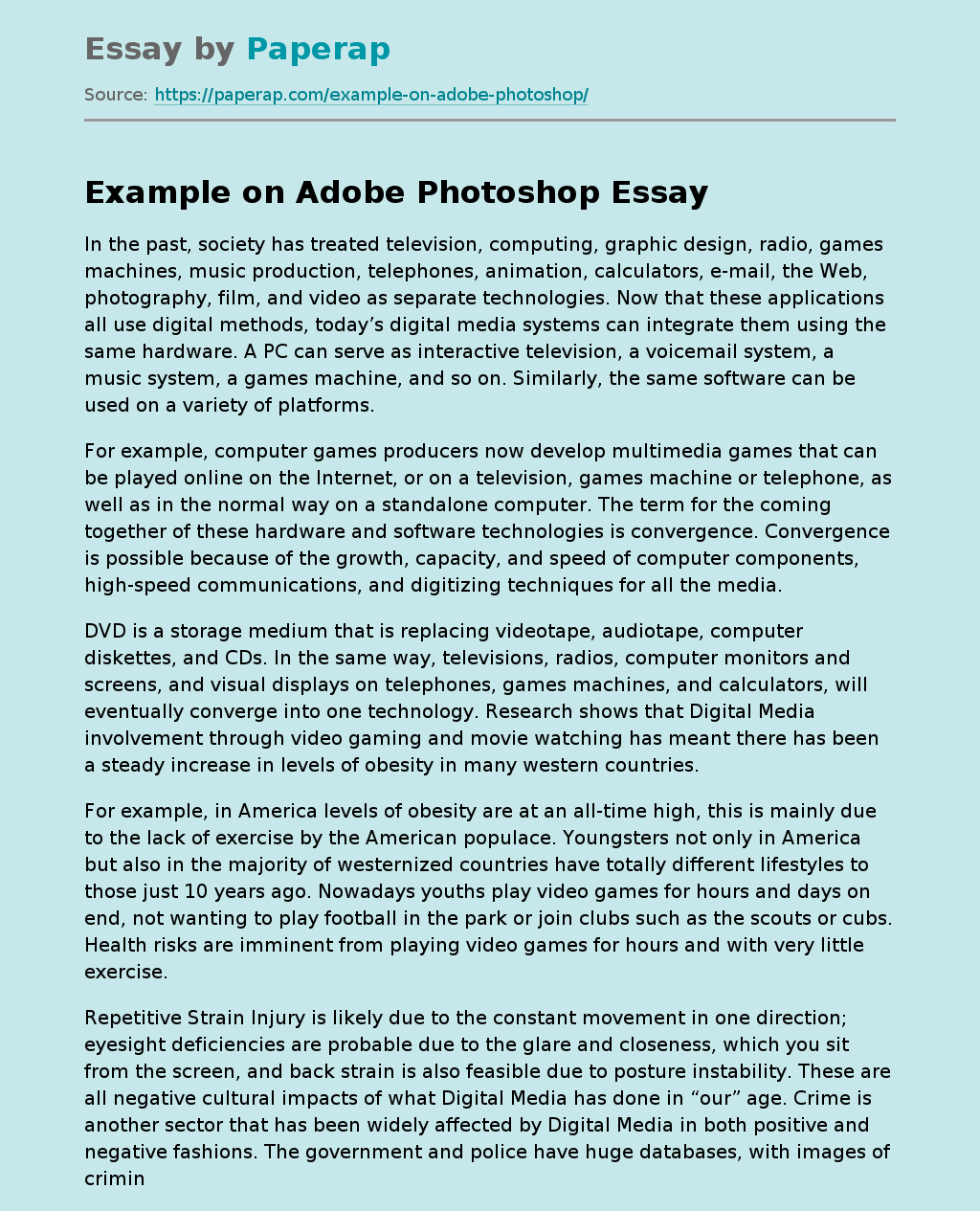 Example on Adobe Photoshop
