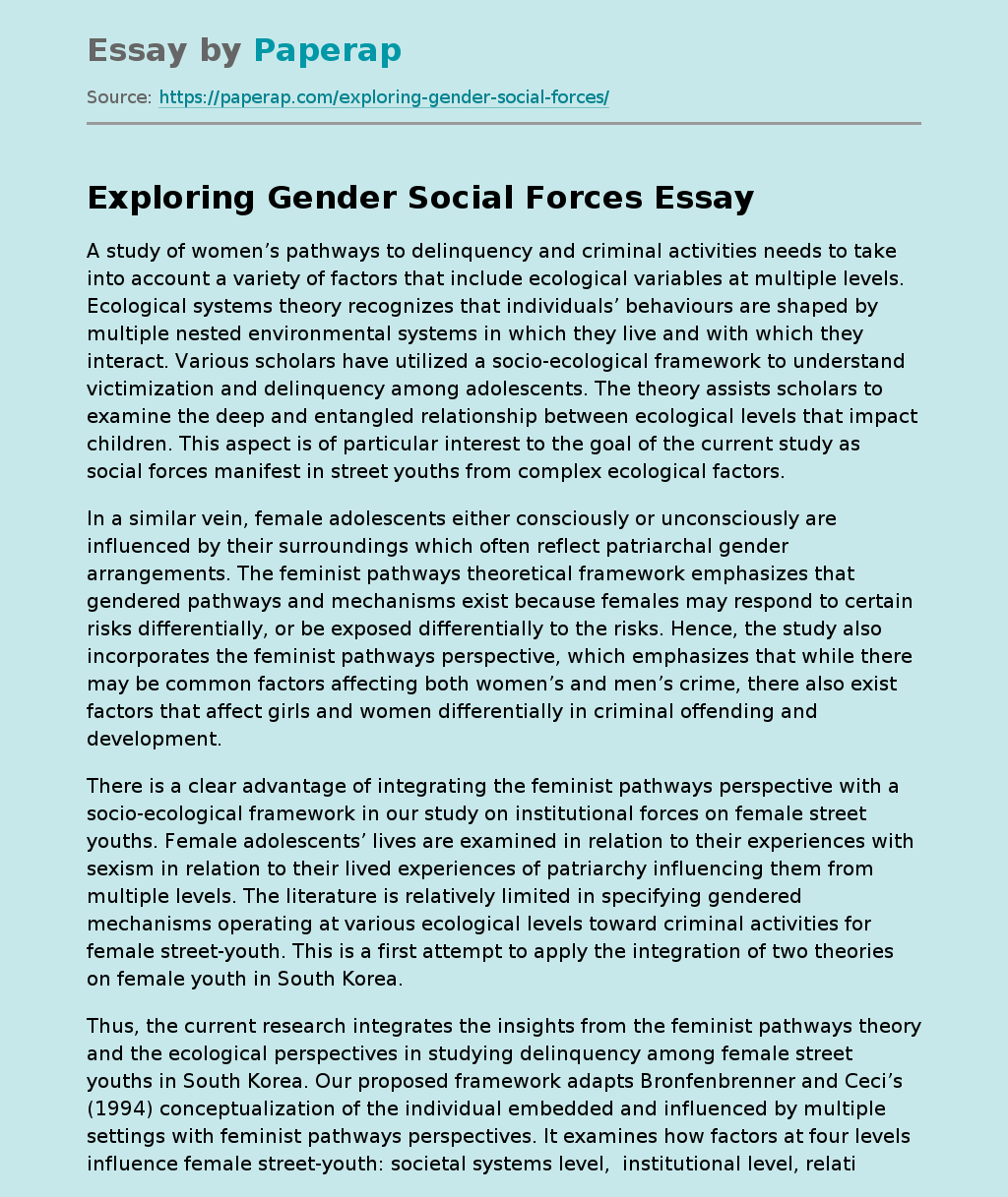 Exploring Gender Social Forces