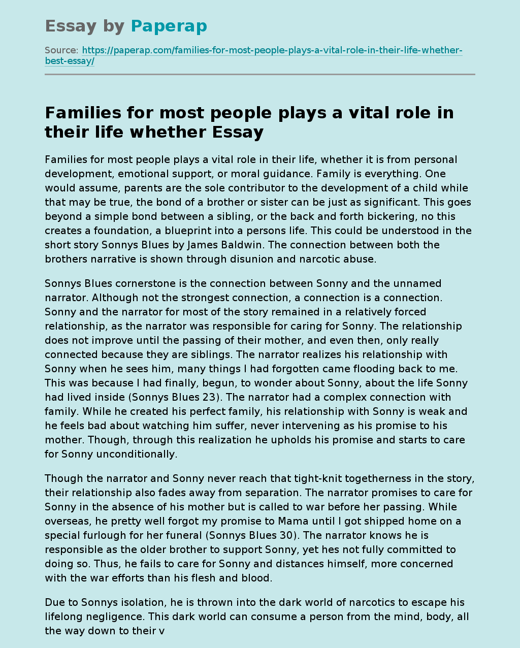 Families for Most People plays a Vital Role in Their life Whether