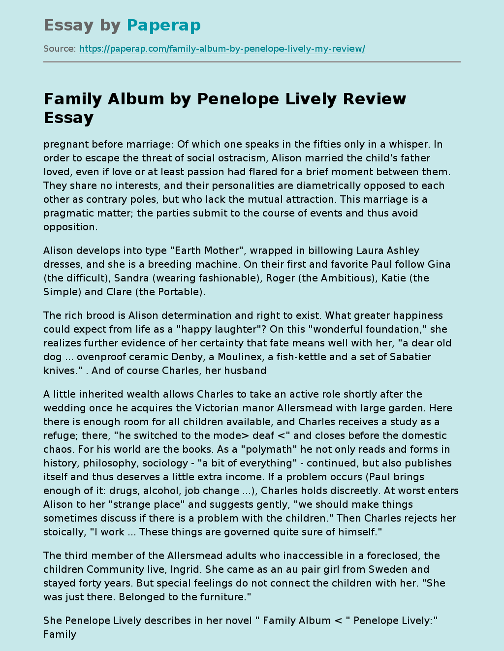 "Family Album" by Penelope Lively
