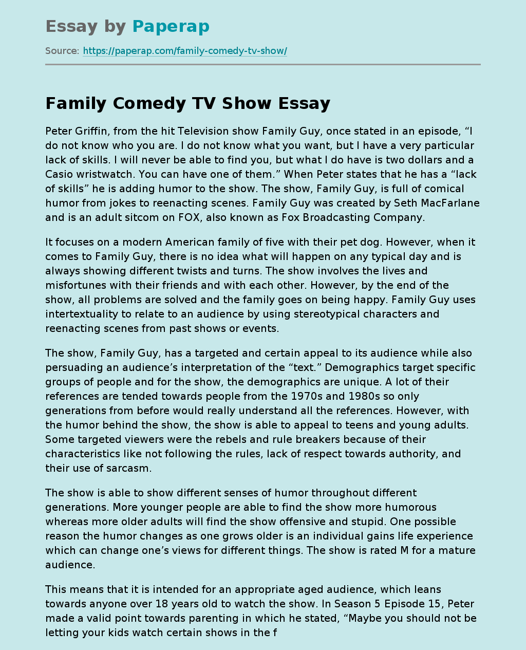 Family Comedy TV Show