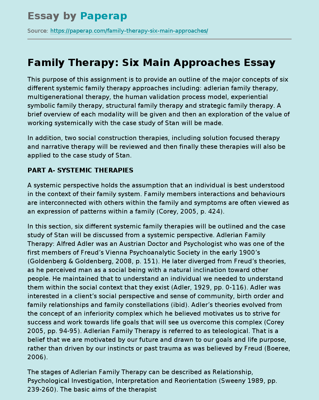 Family Therapy: Six Main Approaches