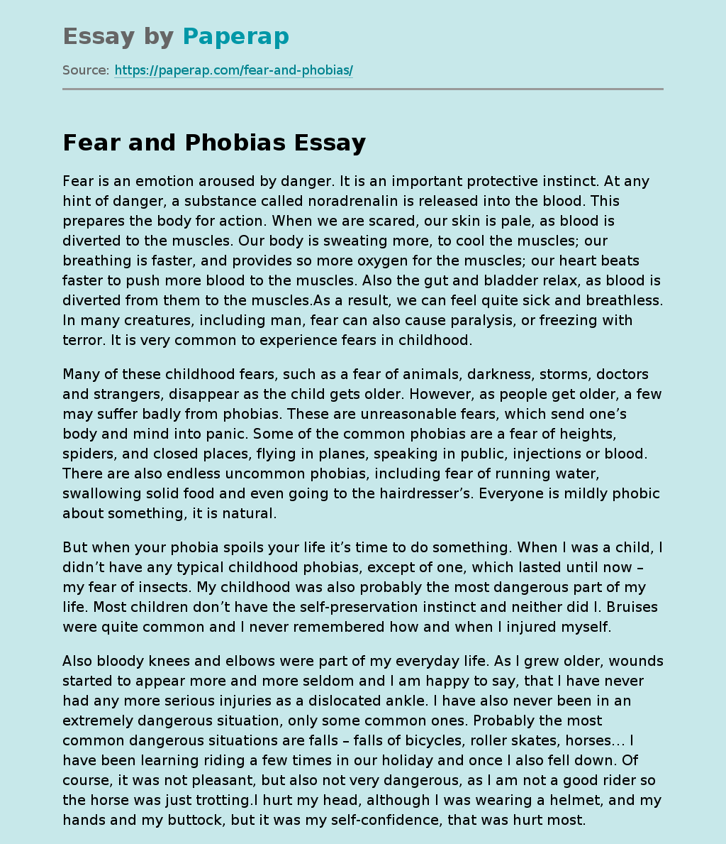 phobia college essay