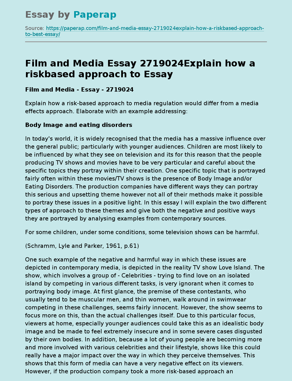 Film and Media Essay 2719024Explain how a riskbased approach to
