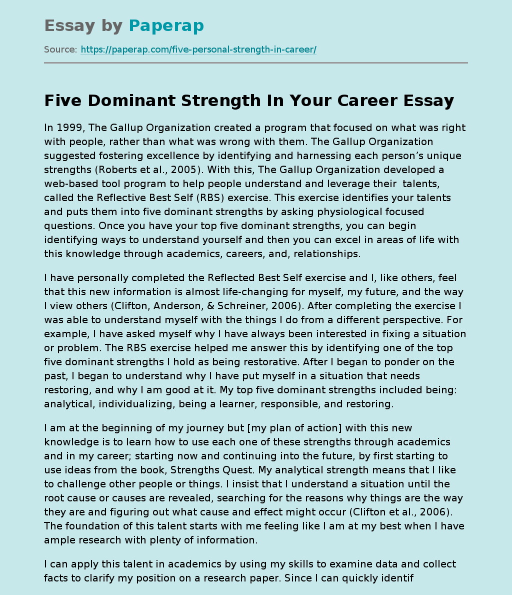 Five Dominant Strength In Your Career