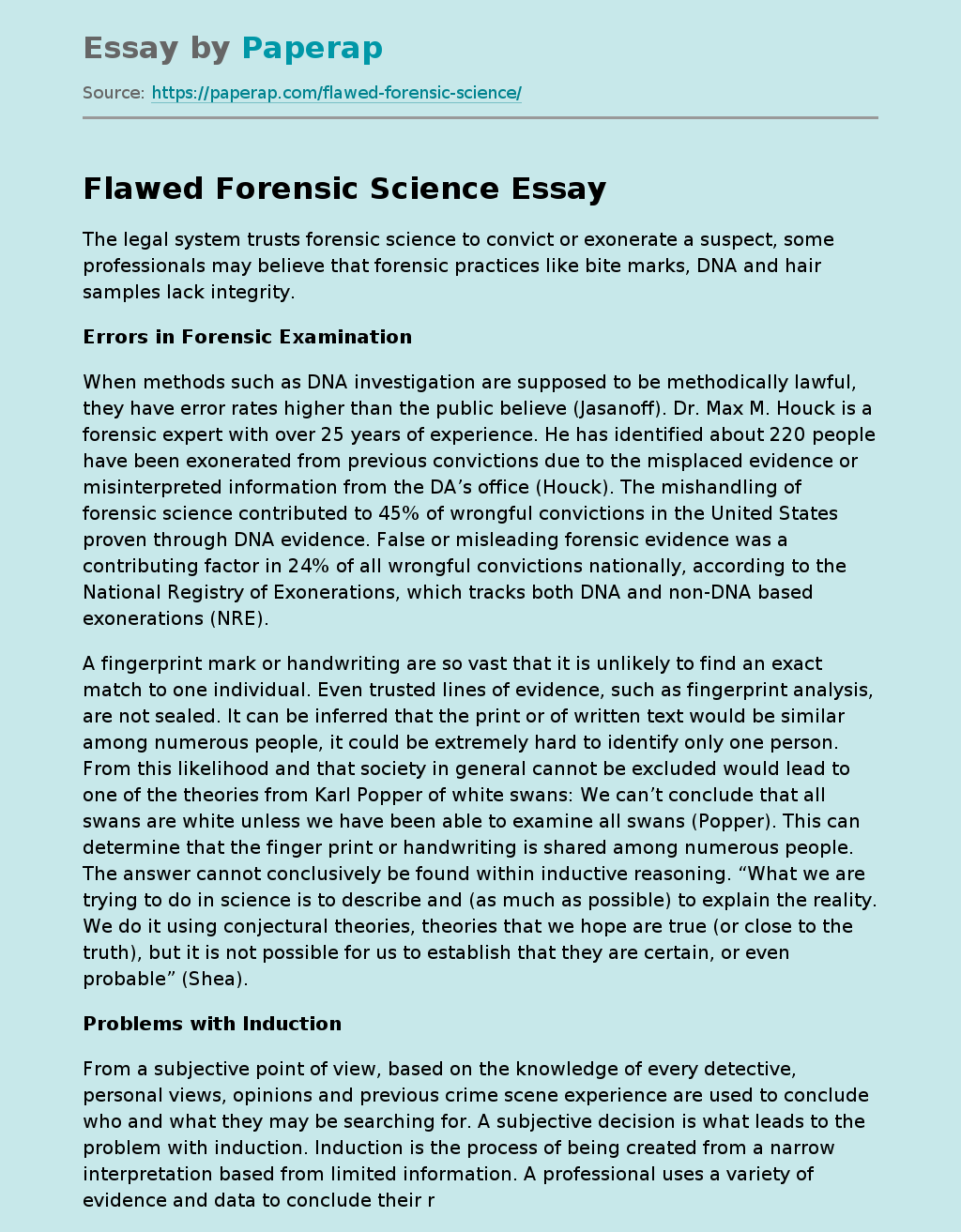 Flawed Forensic Science