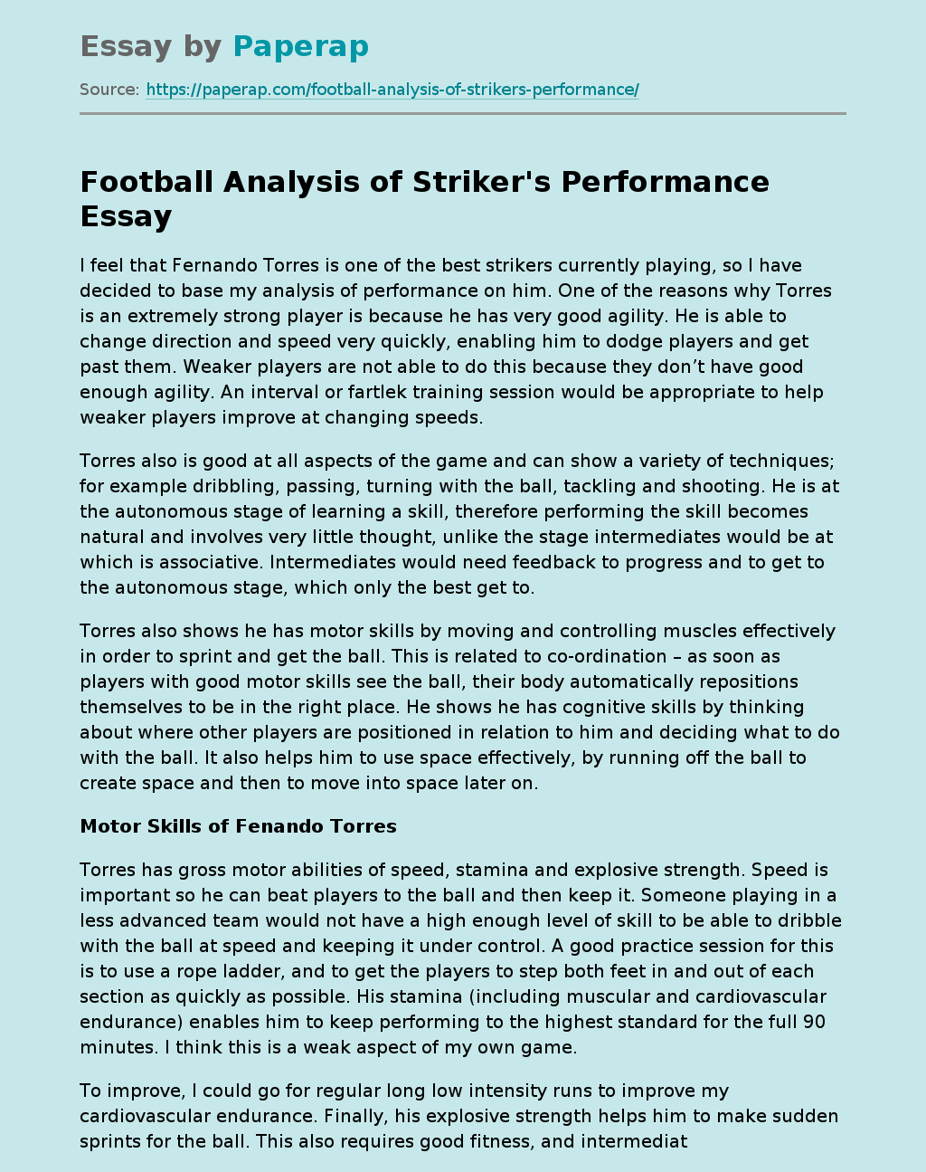 Football Analysis of Striker's Performance